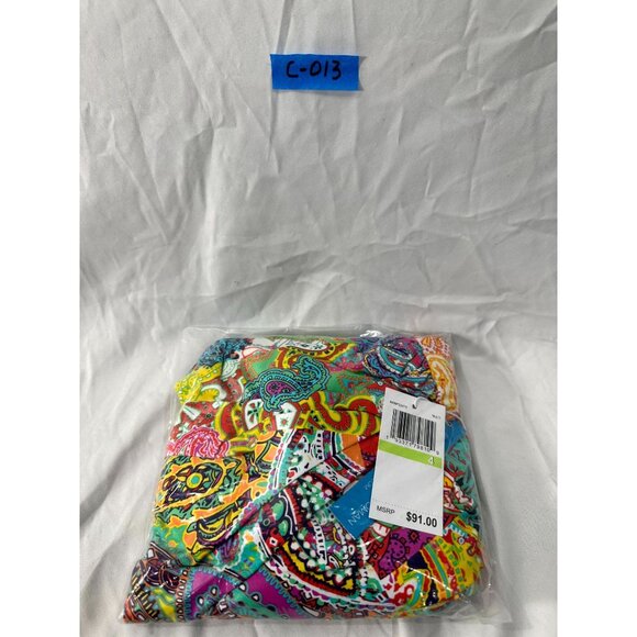 Bleu Rod Beattie Twist Draped Bandeau Tankini Top Bohemian Paisley Multicolor 4 - Picture 2 of 2